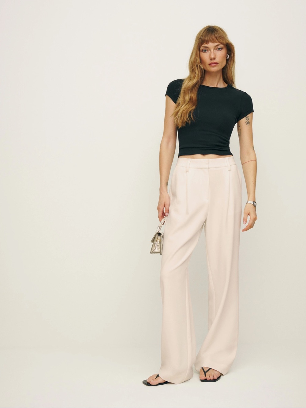 NWT reformation Alex cream pant - size 4